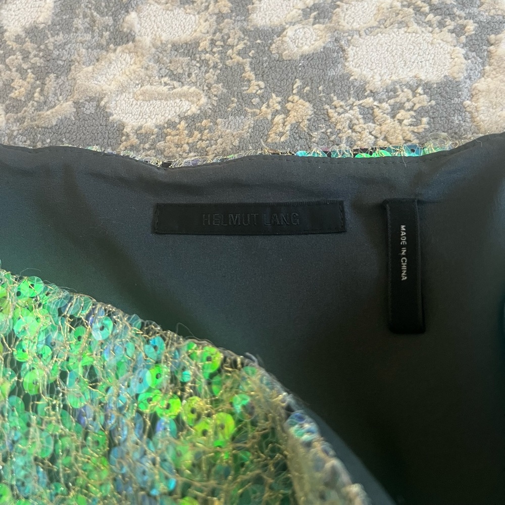 Helmut Lang green sequin miniskirt - Picture 4 of 7